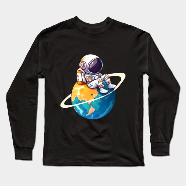 Astronaut Planet Lonely Long Sleeve T-Shirt by vamarik